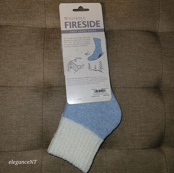 Sofsole Fireside Cozy Blue/White Lodge Socks NWT - Picture 3 of 4